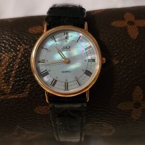 Jaz Paris Seiko Women's Gold Quartz Watch, Mother Of‎ Pearl, Roman Numerals Dial